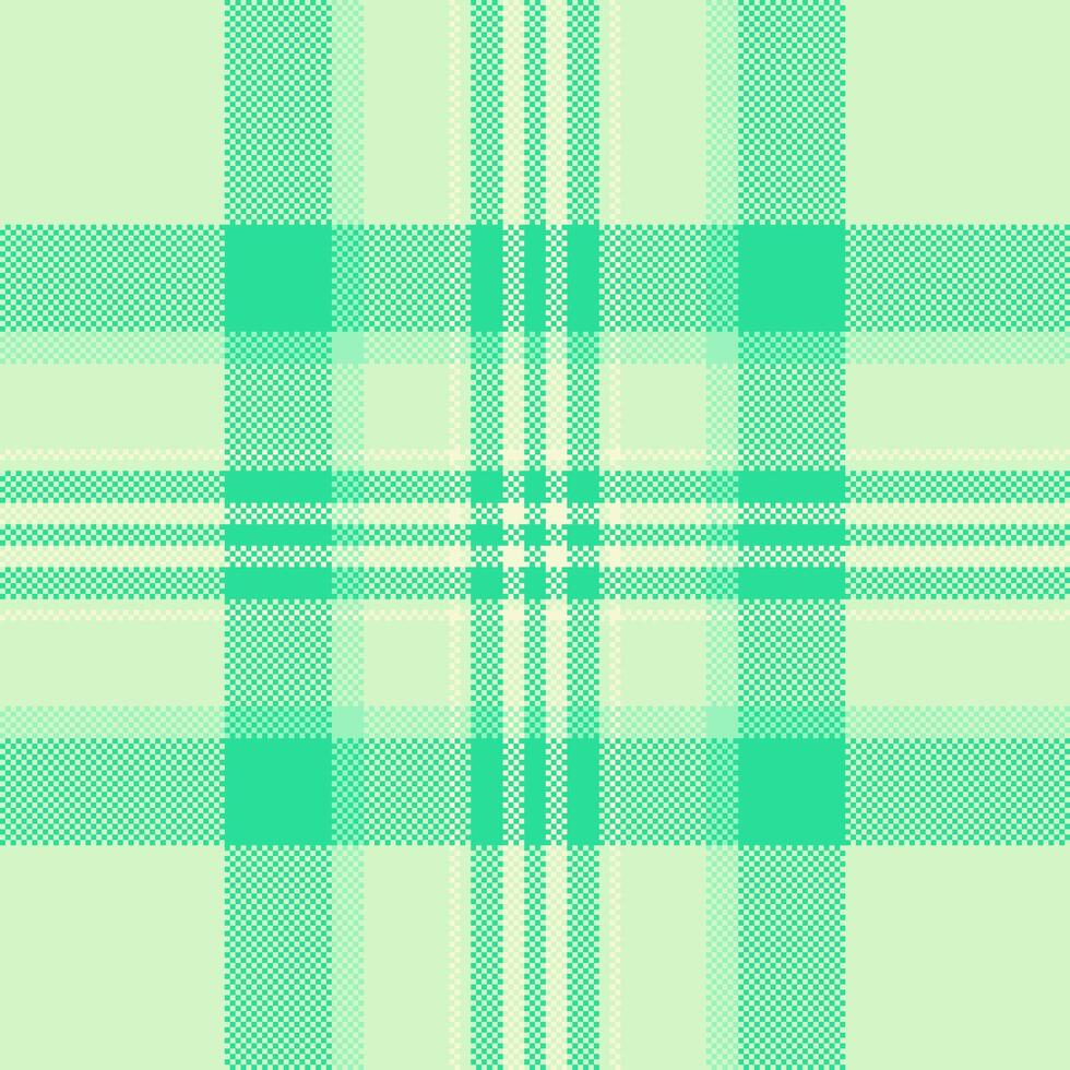 Digital tartan texture, a cool mint green plaid pattern. Ideal for backgrounds, textiles, or graphic design, conveying a rustic or retro aesthetic. vector
