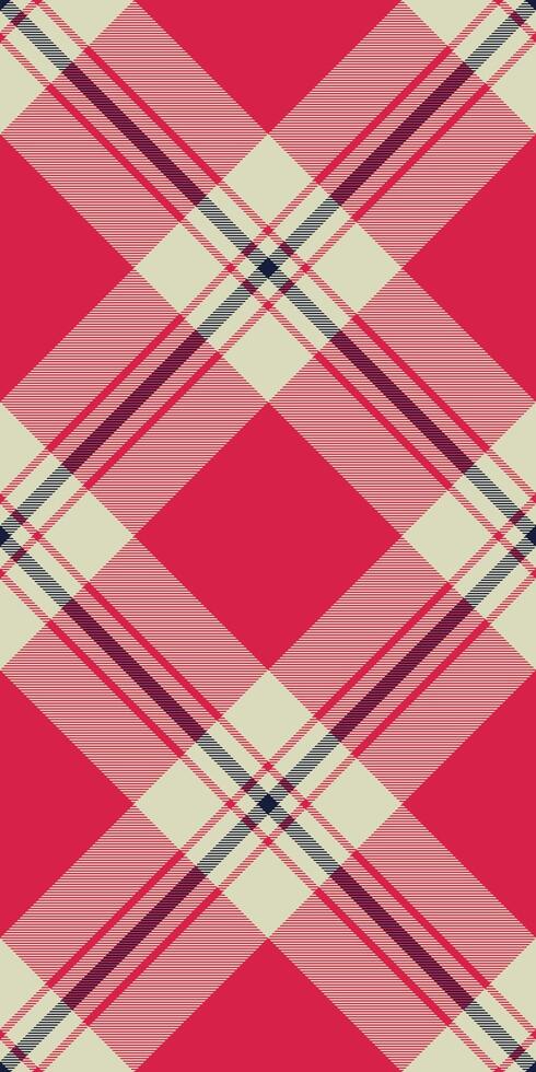 Vibrant pink and cream plaid pattern. Perfect for textile design, fashion, branding, and website backgrounds. This geometric design offers a modern yet classic feel, conveying energy and style. vector
