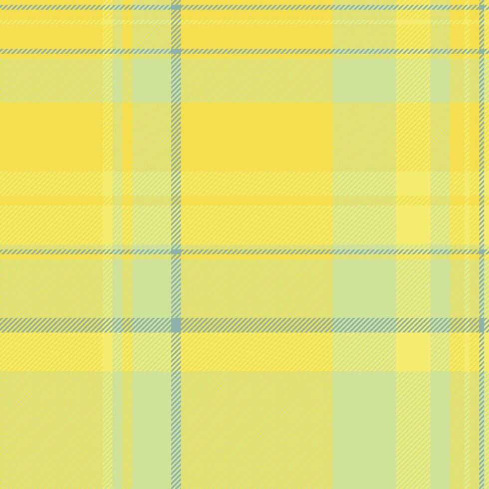Sunny, cheerful plaid pattern with intersecting lines in shades of yellow and green. Ideal for backgrounds, textiles, or design accents. Fresh, versatile texture. vector