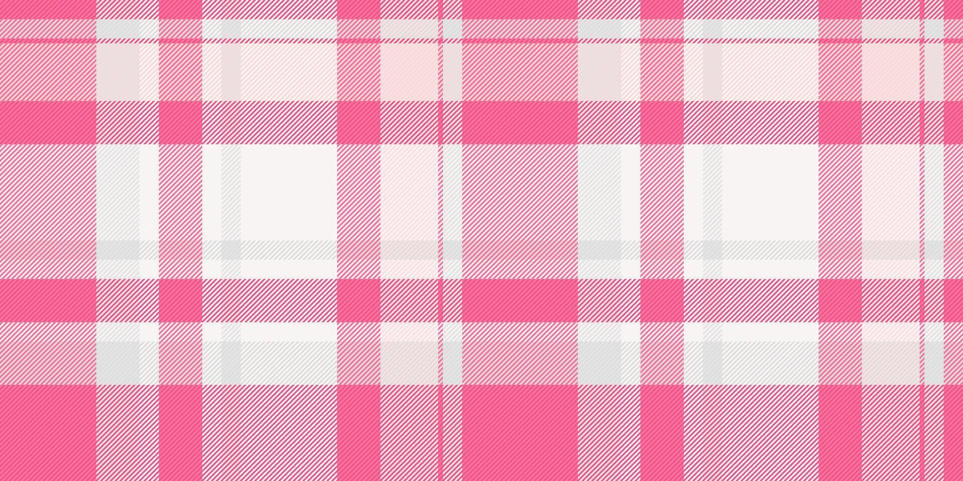 Pretty pink and white plaid pattern. Ideal for textile design, fashion, websites, and backgrounds. This soft, delicate texture evokes feelings of femininity and tranquility. vector