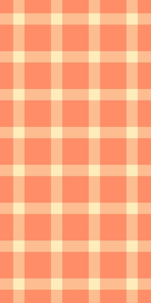 A cheerful peach and cream gingham pattern, perfect for backgrounds, textiles, or website design. This seamless texture evokes feelings of warmth, comfort, and simplicity. vector