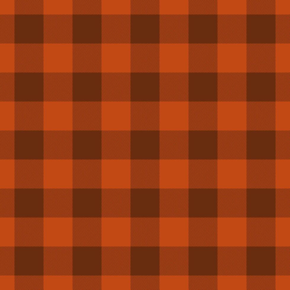 Finish textile fabric background, front pattern tartan plaid. Decorating check seamless texture in orange color. vector