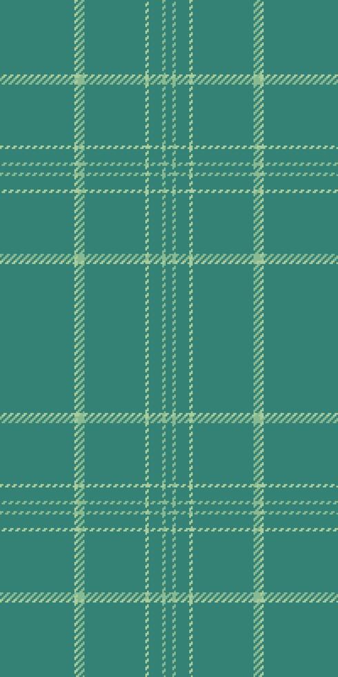 Napkin check fabric, 50s tartan pattern texture. Graphic background plaid seamless textile in teal and pastel colors. vector