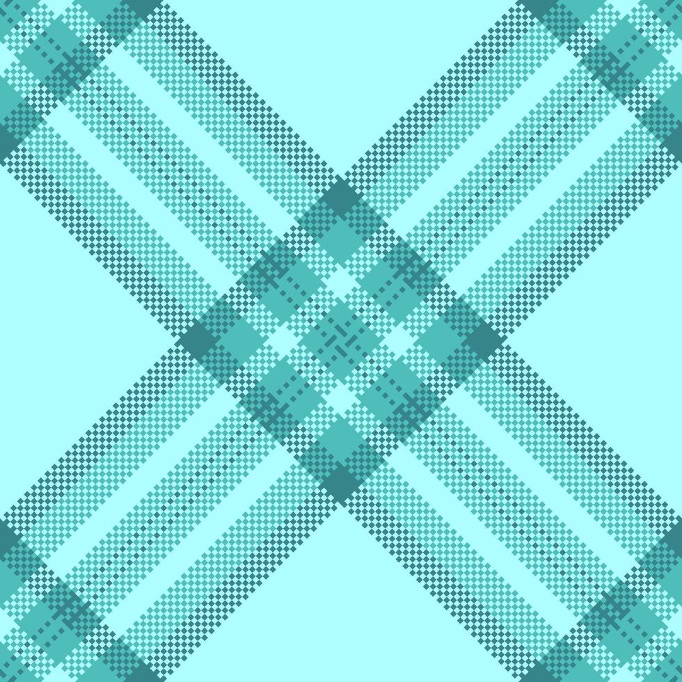 Abstract teal and aqua halftone plaid pattern. Modern geometric design ideal for textile prints, website backgrounds, or fashion branding. vector