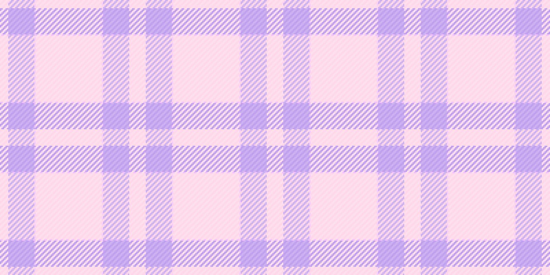 Pastel purple and pink plaid pattern. Perfect for textile design, website backgrounds, or crafting projects. Subtle yet stylish, this seamless texture offers a soft, feminine aesthetic. vector
