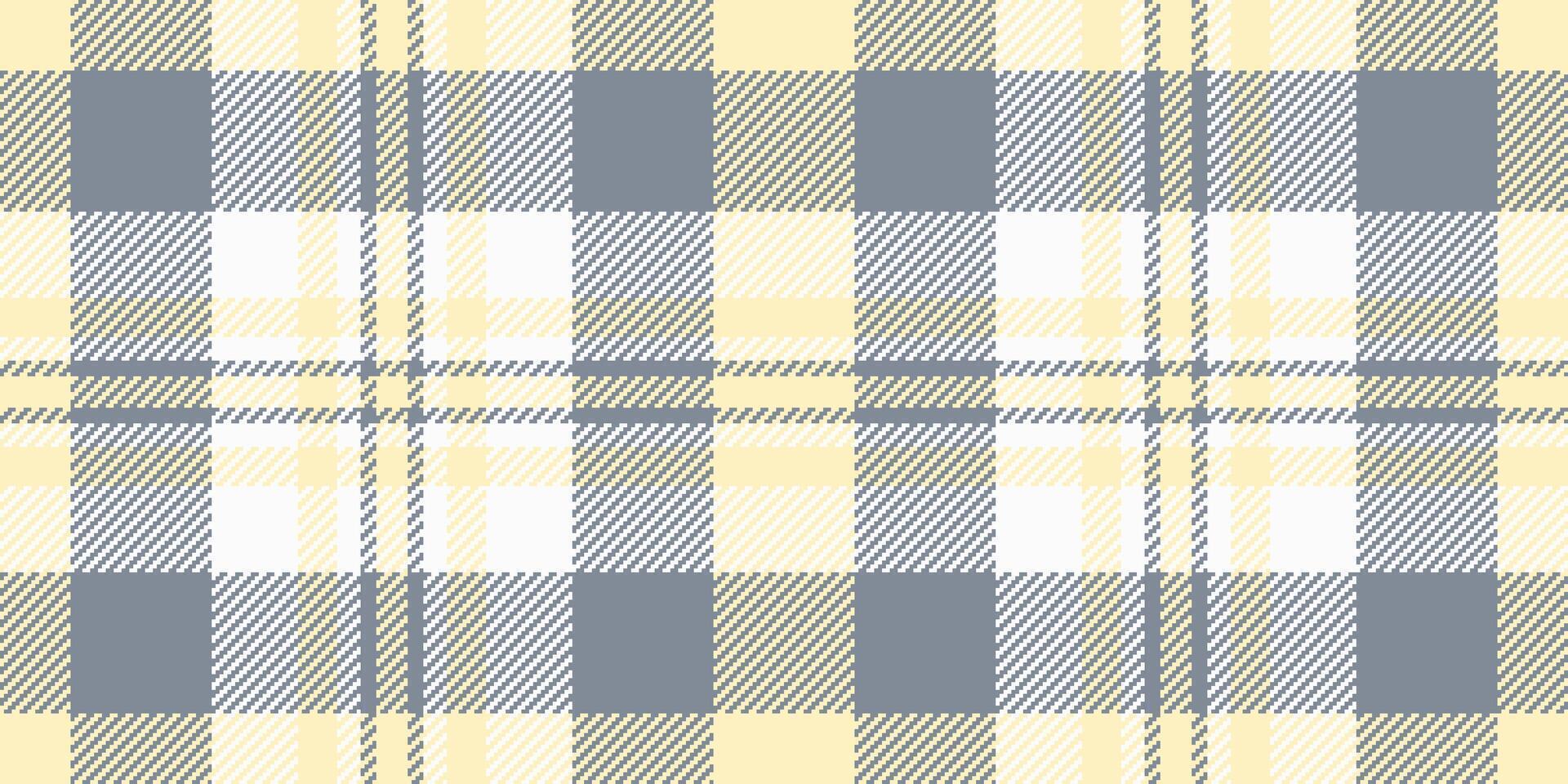 Subtle pastel plaid pattern in soft yellow and gray. Perfect for textile design, backgrounds, or website templates. Evokes feelings of warmth and calmness. vector