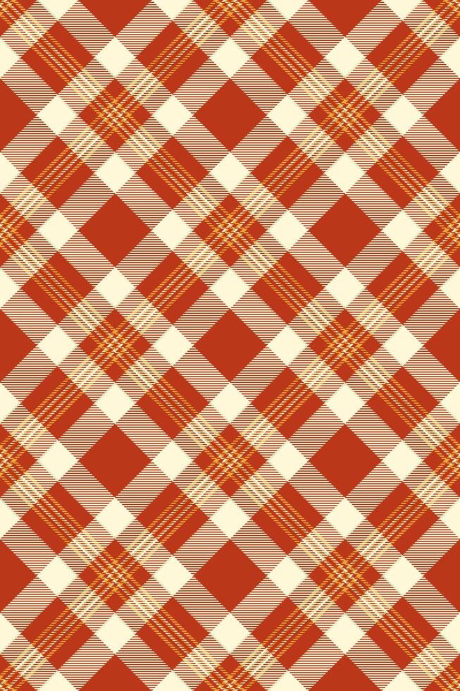 Flooring tartan background texture, stitched pattern plaid textile. Quiet seamless check fabric in red and cornsilk colors. vector