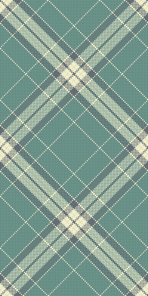 Elegant teal and cream plaid pattern, perfect for textile design, fashion, or website backgrounds. The intersecting lines create a sophisticated, timeless aesthetic ideal for autumn or winter themes. vector