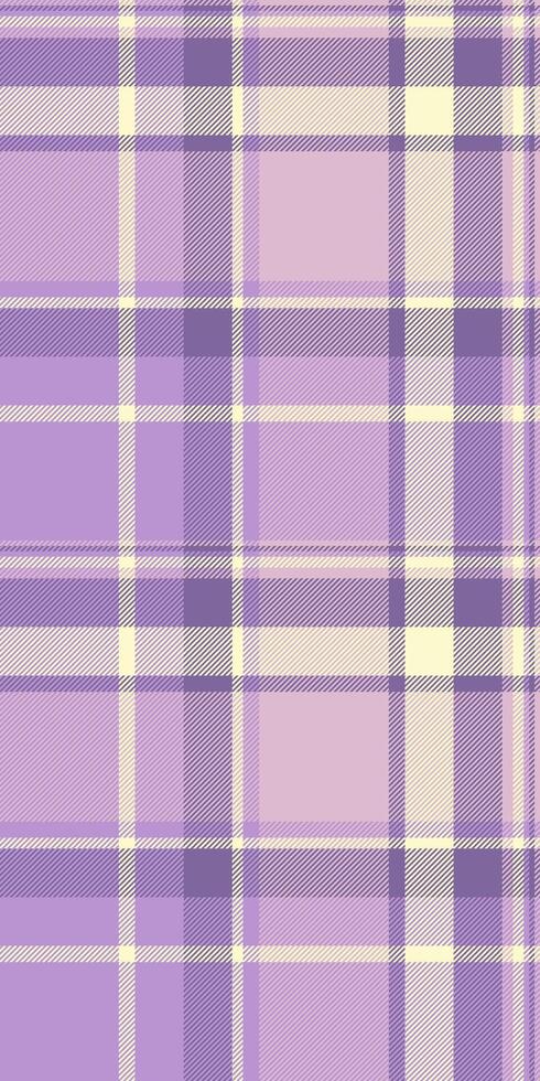African plaid fabric texture, menu check seamless pattern. Christmas textile background tartan in light and violet colors. vector