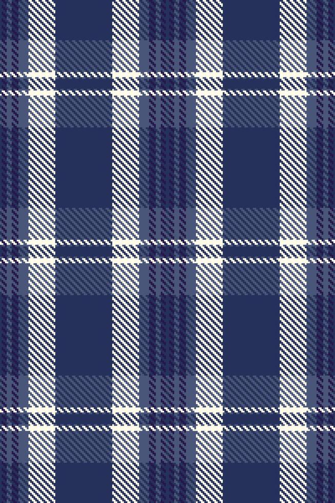 Classic navy blue and white plaid pattern. Perfect for textile design, apparel, home decor, or website backgrounds. This timeless pattern evokes feelings of comfort, tradition, and style. vector