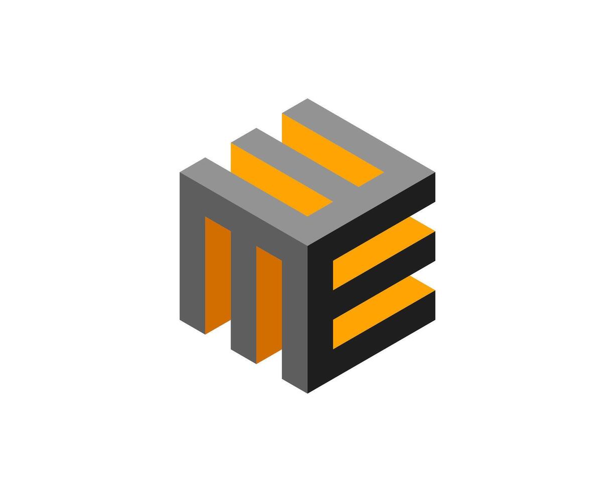 Abstract isometric cube design, featuring gray and orange hues. Ideal for corporate branding, technology, architecture, and modern design projects. Represents growth, stability, and innovation. vector