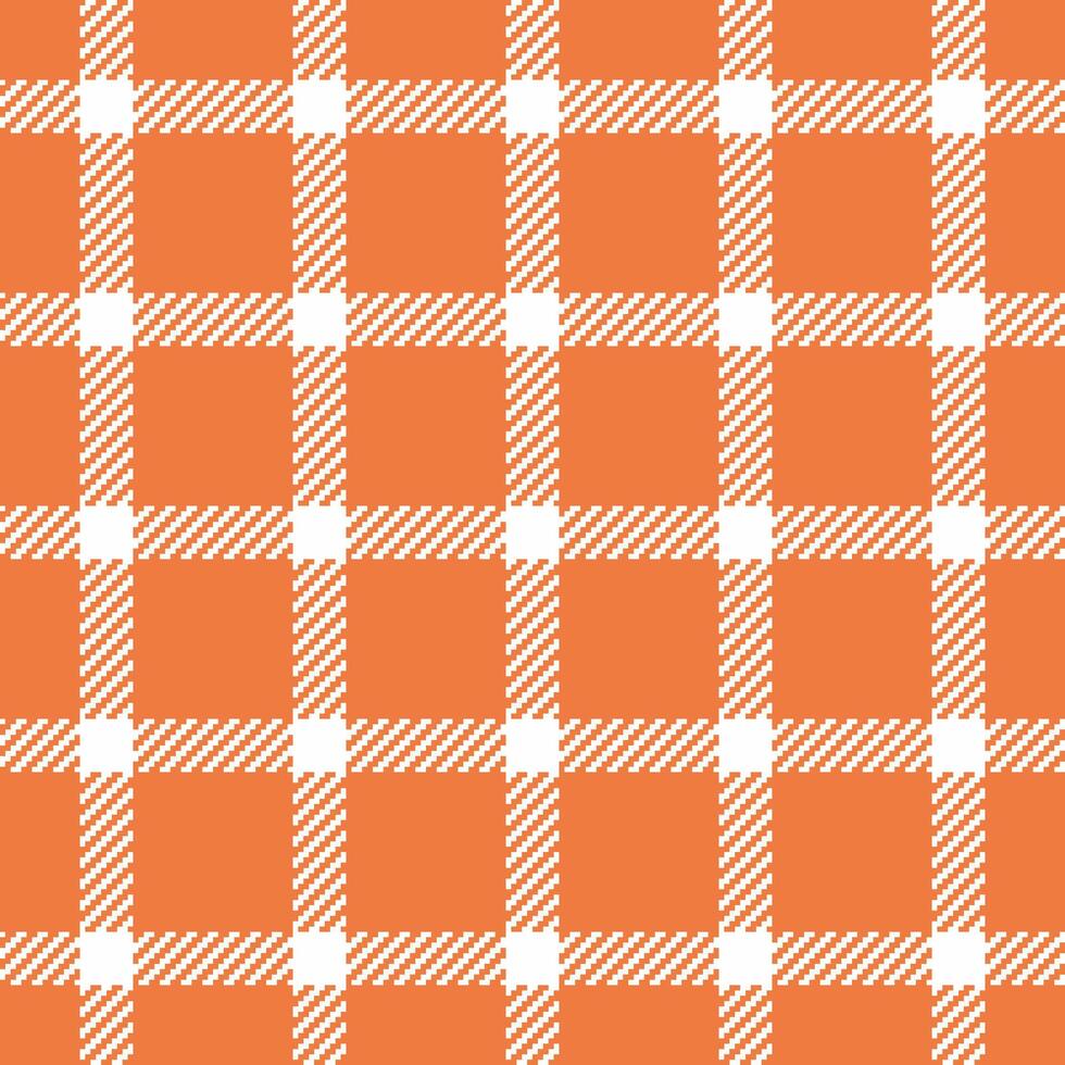 Vibrant orange and white plaid pattern. Perfect for textile design, autumnal themes, or creating a warm and inviting atmosphere. This seamless texture offers endless design possibilities. vector