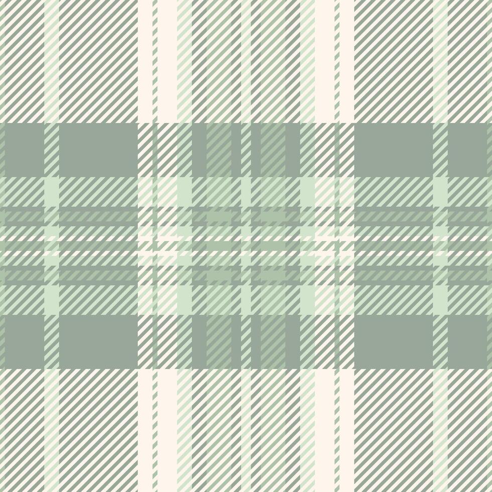 Elegant sage green and cream plaid pattern. Subtle texture and soft color palette evoke feelings of calm and sophistication. Ideal for textile design, website backgrounds, or fashion projects. vector