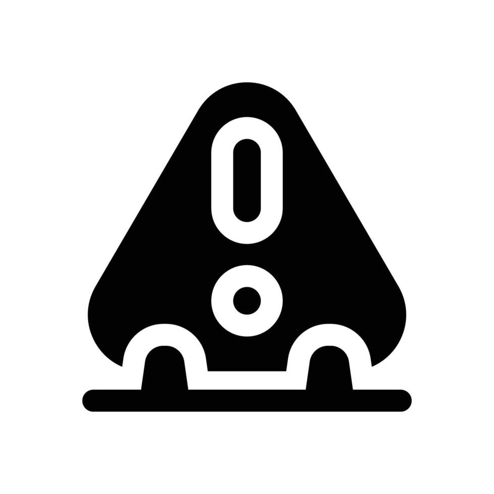 caution sign glyph icon. Strong and solid icon for websites and mobile apps. vector