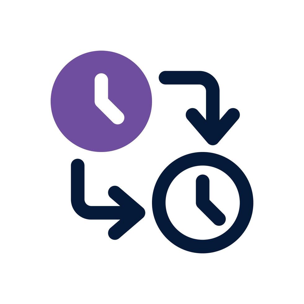 time change dual tone icon. Sleek and modern icon for websites and mobile apps. vector