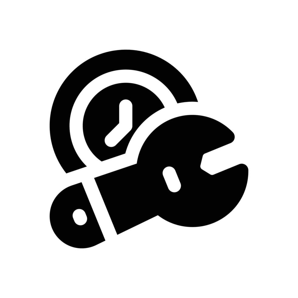 repair time glyph icon. Strong and solid icon for websites and mobile apps. vector