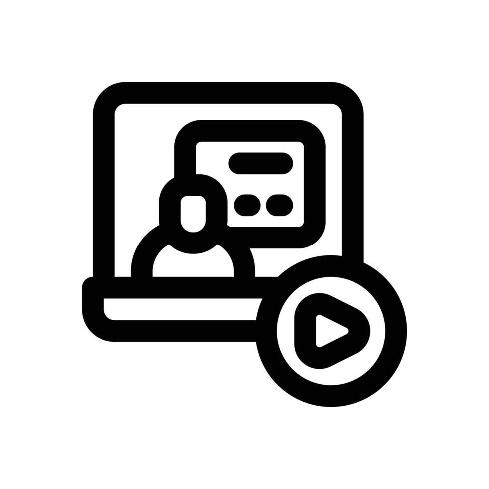 tutorial line icon. Clean and minimalist icon for websites and mobile apps. vector