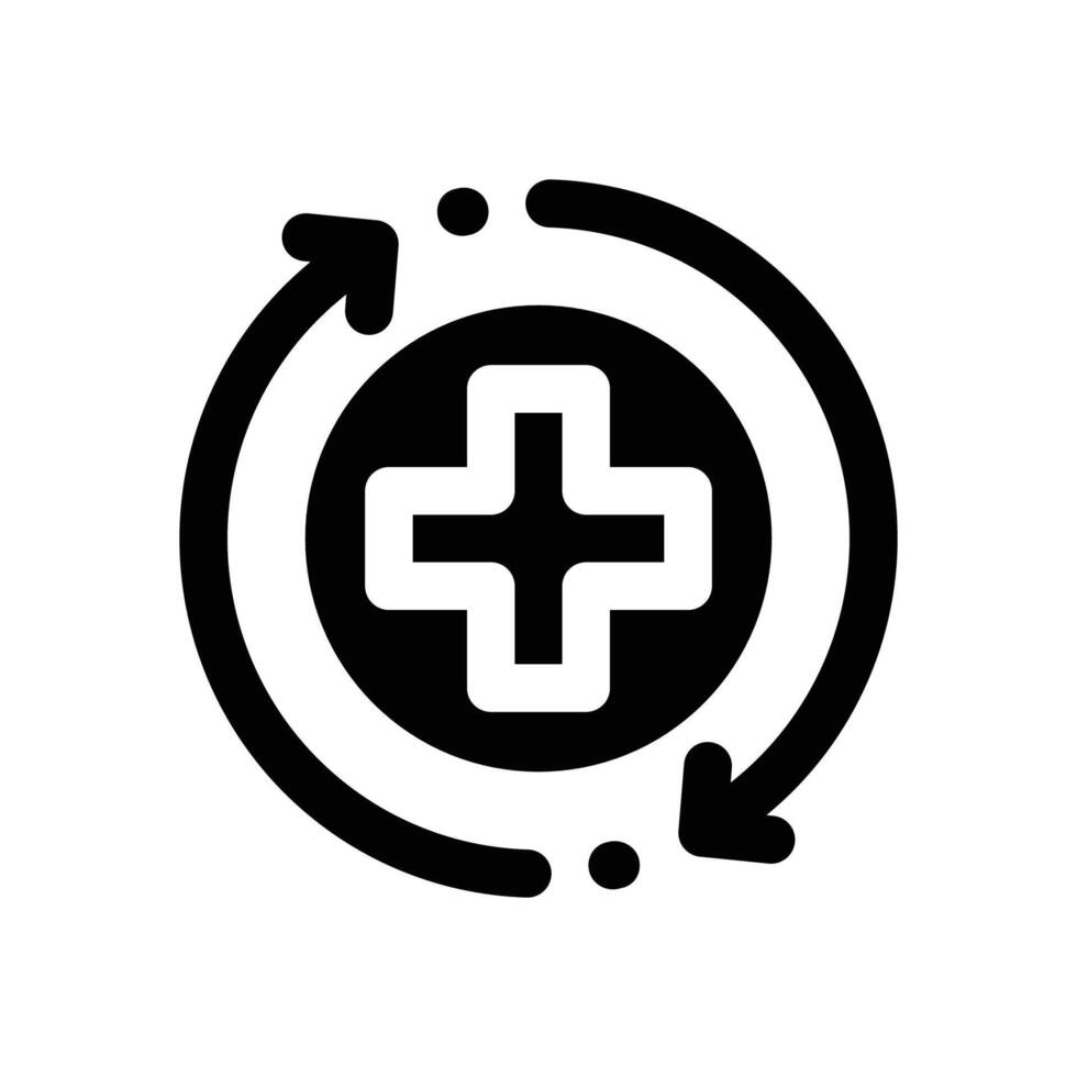 recovery glyph icon. Strong and solid icon for websites and mobile apps. vector