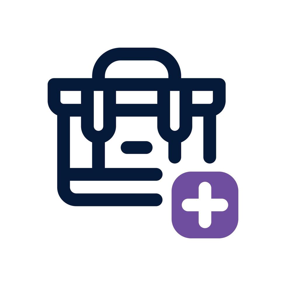 medical kit dual tone icon. Sleek and modern icon for websites and mobile apps. vector