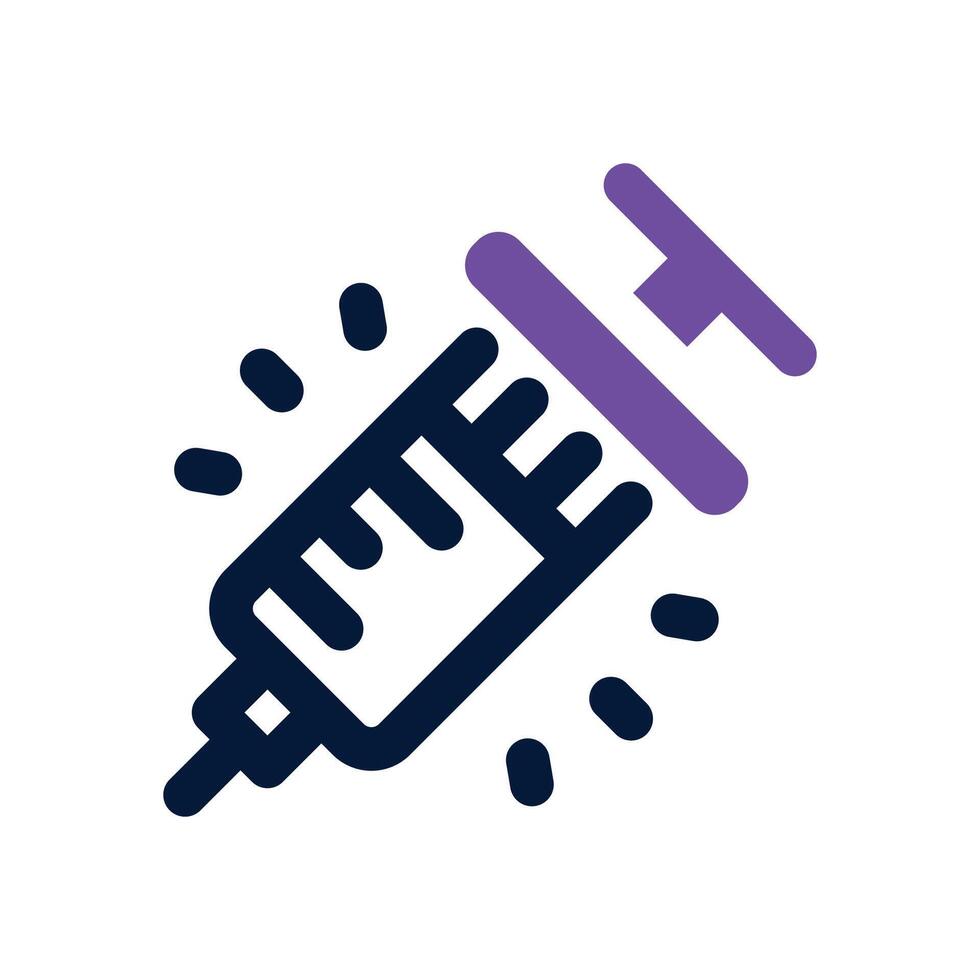 syringe dual tone icon. Sleek and modern icon for websites and mobile apps. vector