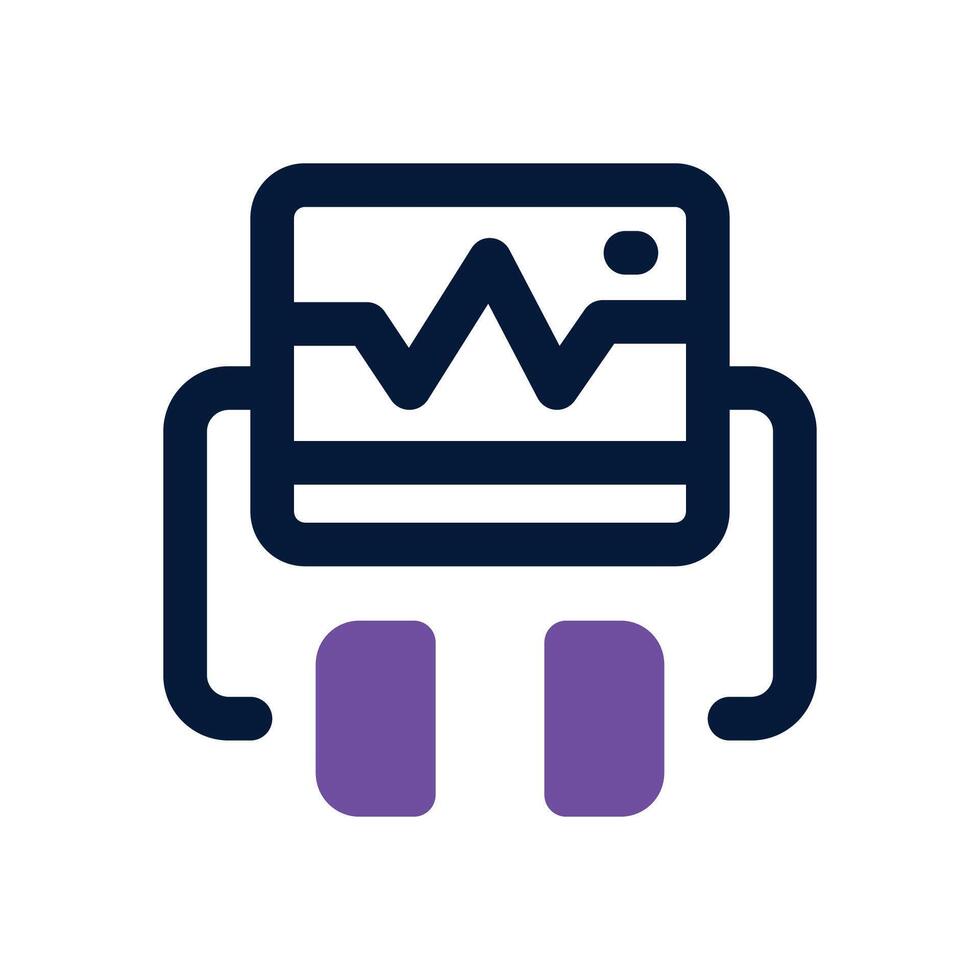 defibrillator dual tone icon. Sleek and modern icon for websites and mobile apps. vector