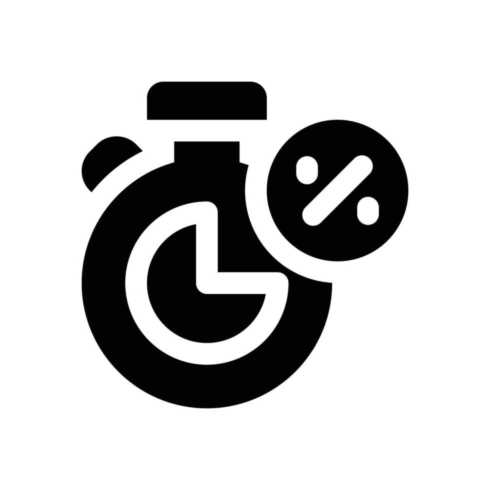 time sale glyph icon. Strong and solid icon for websites and mobile apps. vector