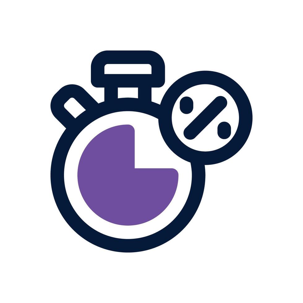 time sale dual tone icon. Sleek and modern icon for websites and mobile apps. vector
