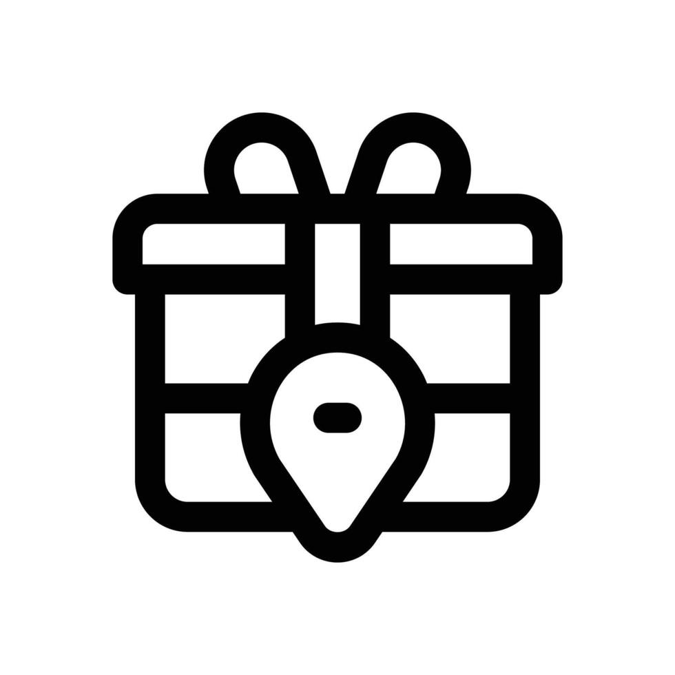 gift location line icon. Clean and minimalist icon for websites and mobile apps. vector