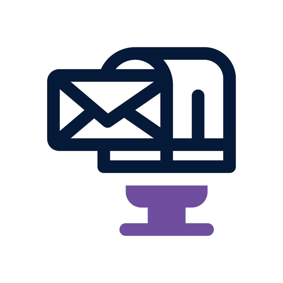 post box dual tone icon. Sleek and modern icon for websites and mobile apps. vector