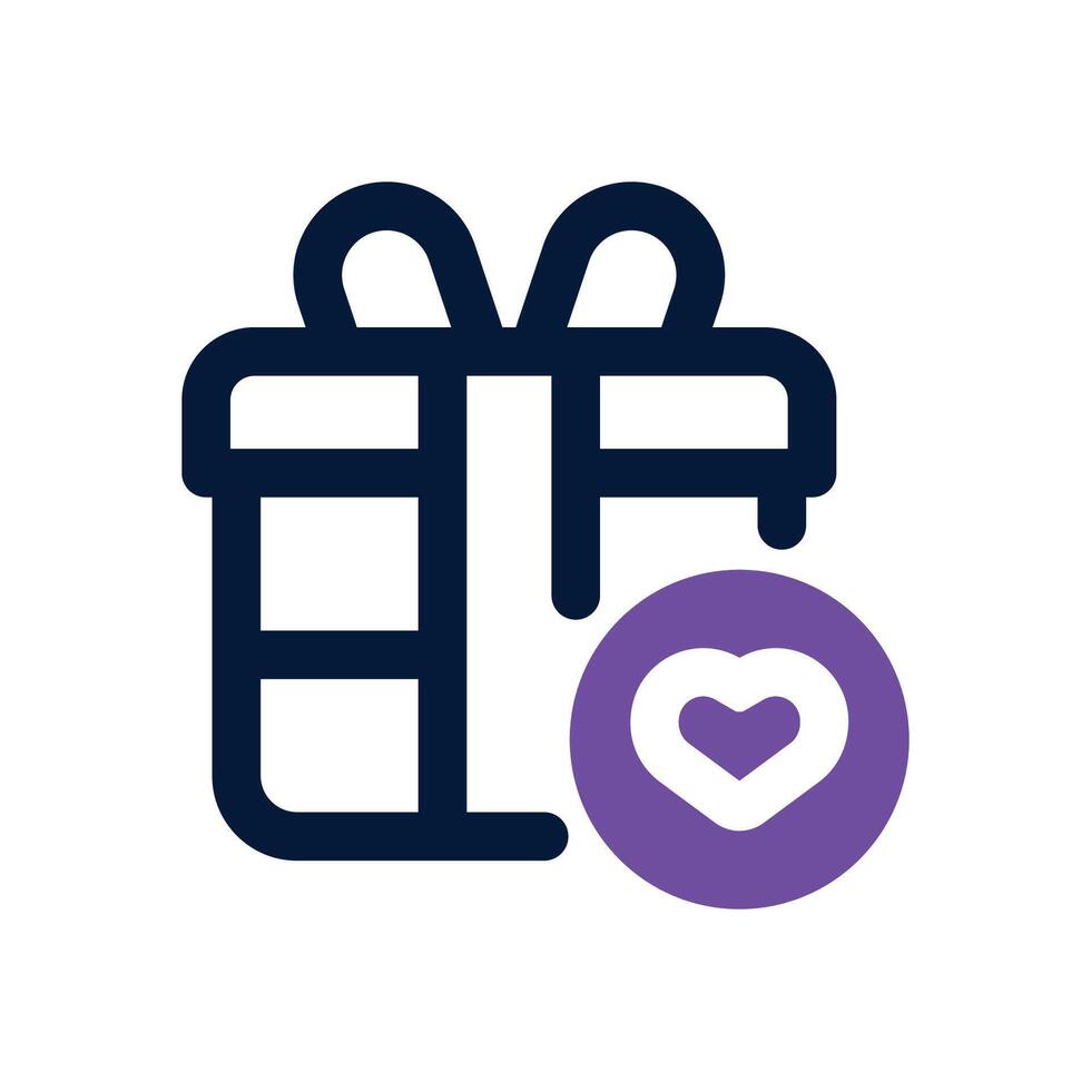 romantic gift dual tone icon. Sleek and modern icon for websites and mobile apps. vector