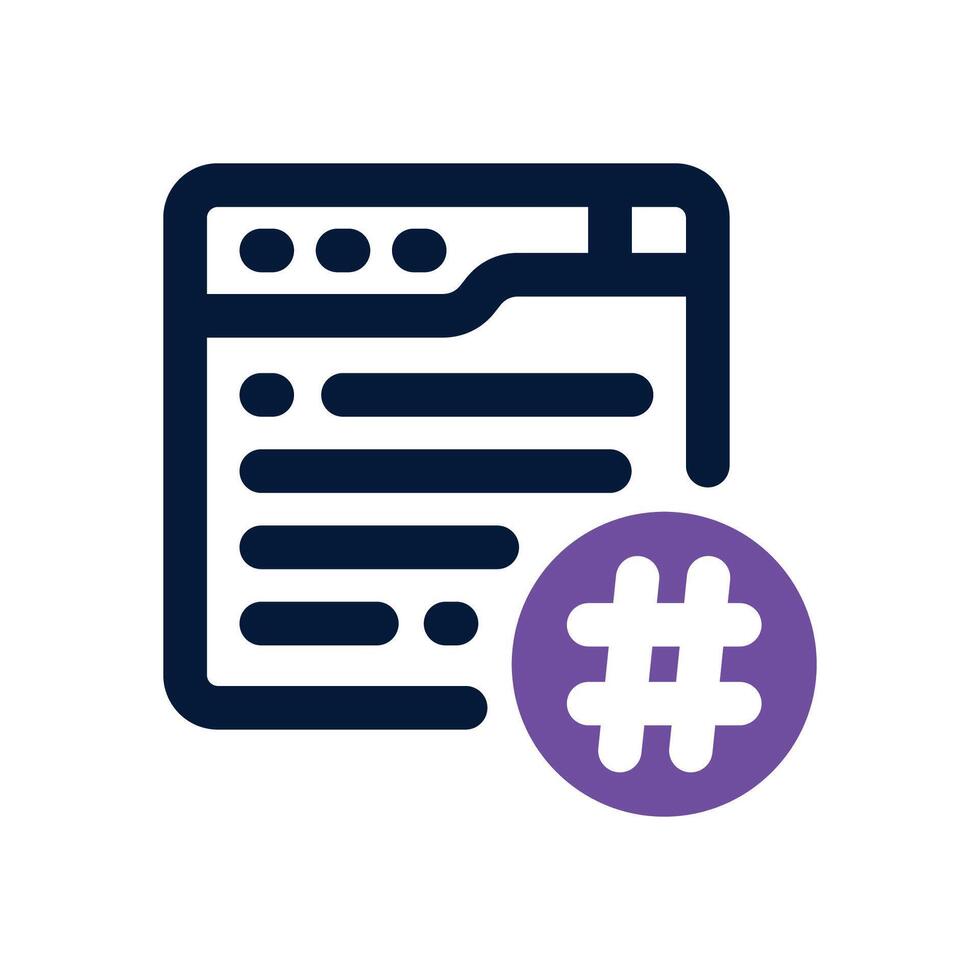hastag dual tone icon. Sleek and modern icon for websites and mobile apps. vector