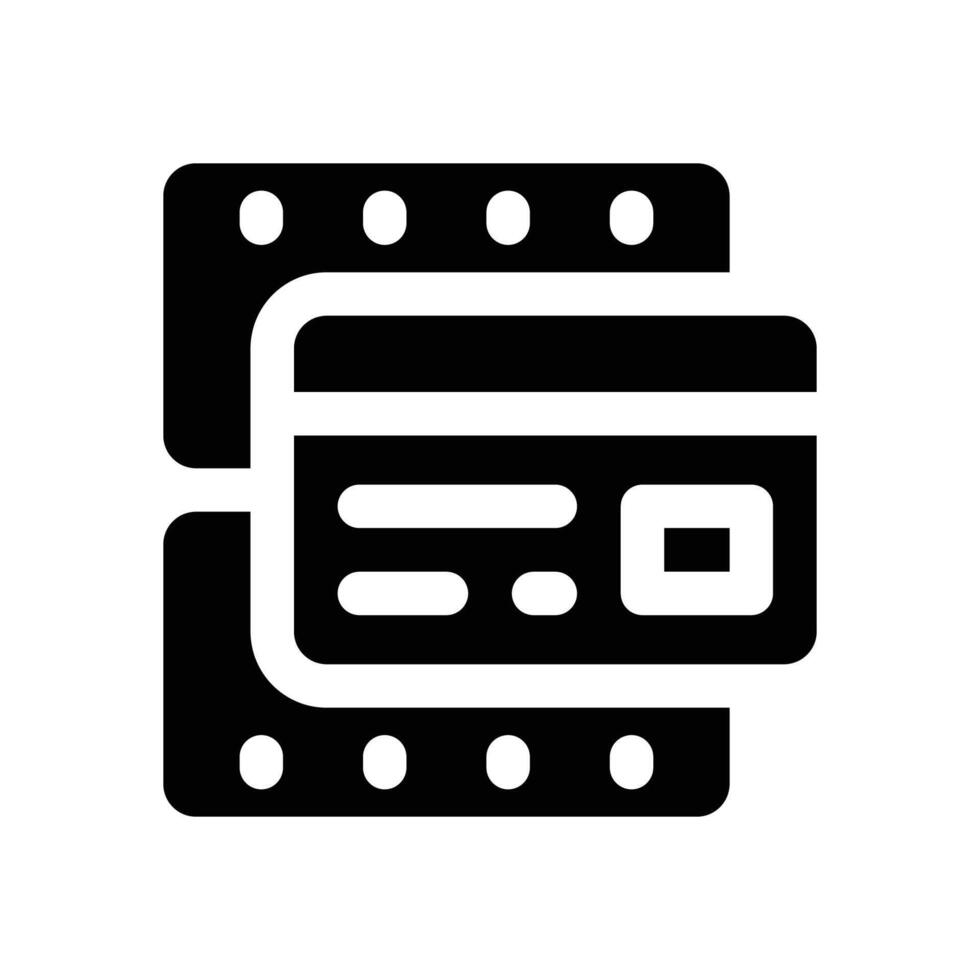 bank card glyph icon. Strong and solid icon for websites and mobile apps. vector