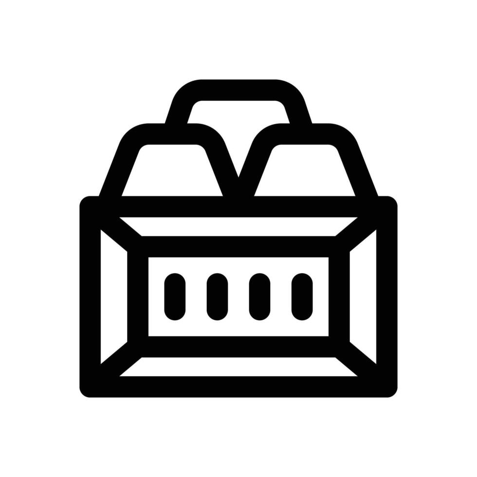 gold ingot line icon. Clean and minimalist icon for websites and mobile apps. vector