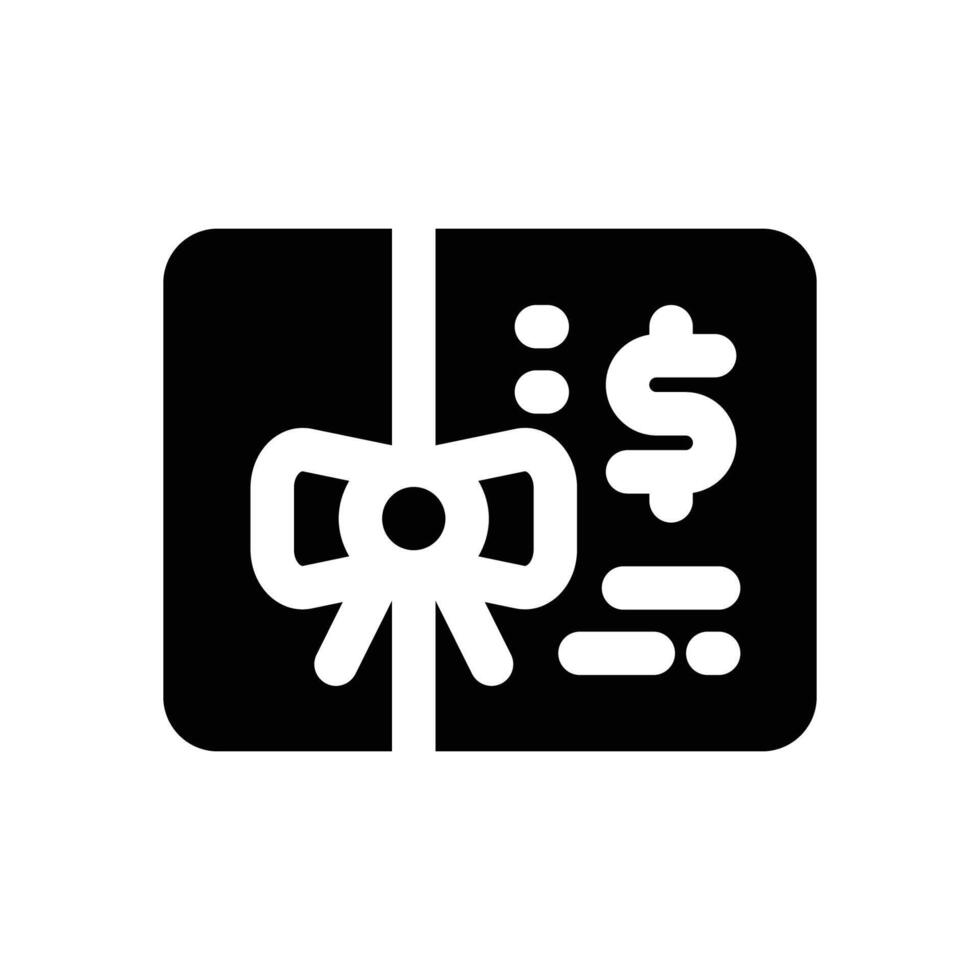 gift voucher glyph icon. Strong and solid icon for websites and mobile apps. vector