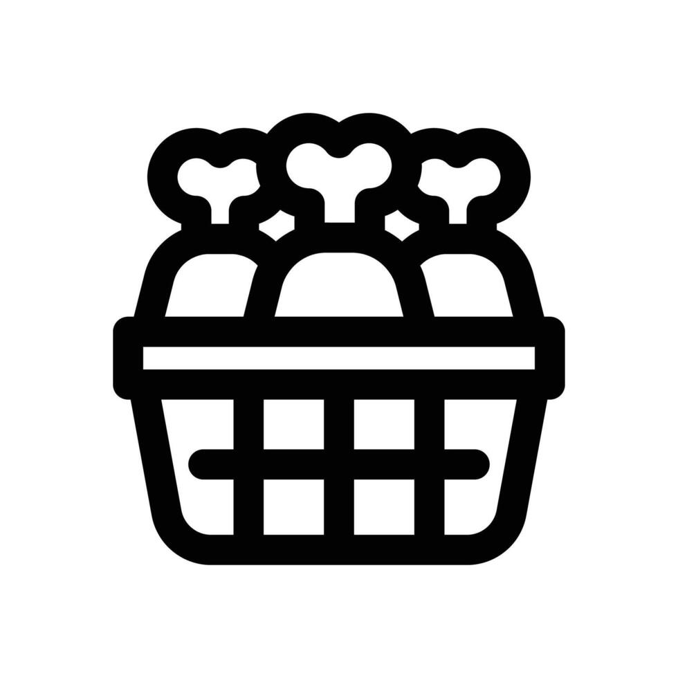 chicken bucket line icon. Clean and minimalist icon for websites and mobile apps. vector