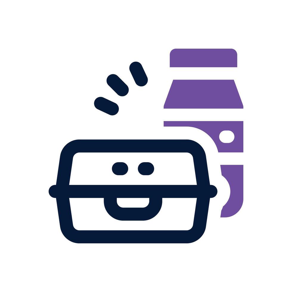lunchbox dual tone icon. Sleek and modern icon for websites and mobile apps. vector