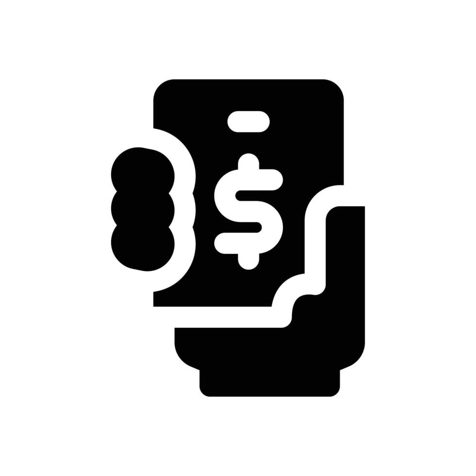 mobile payment glyph icon. Strong and solid icon for websites and mobile apps. vector