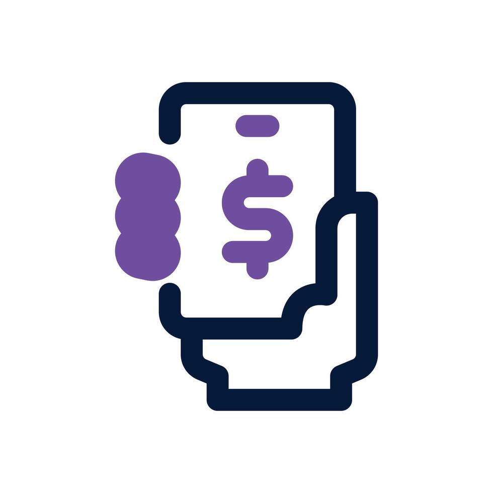 mobile payment dual tone icon. Sleek and modern icon for websites and mobile apps. vector