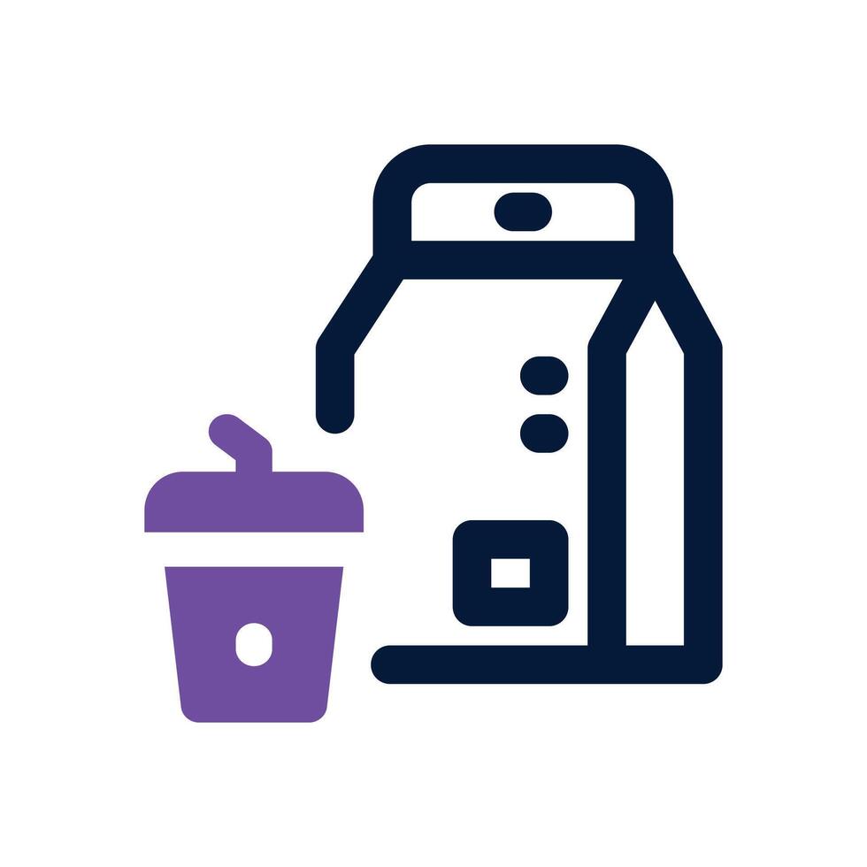 take away dual tone icon. Sleek and modern icon for websites and mobile apps. vector