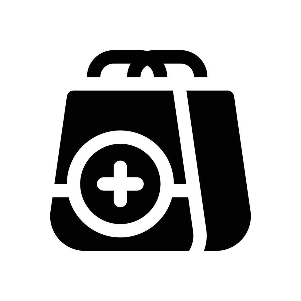 add to bag glyph icon. Strong and solid icon for websites and mobile apps. vector
