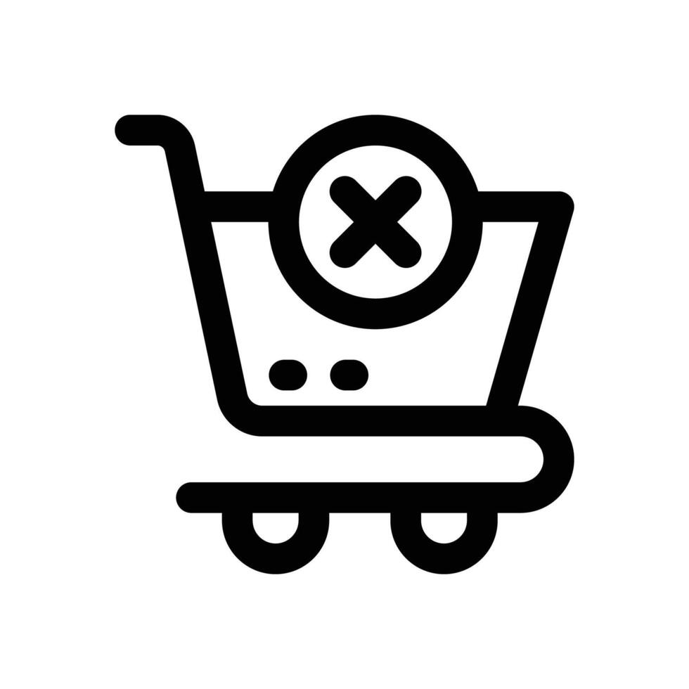 remove from cart line icon. Clean and minimalist icon for websites and mobile apps. vector