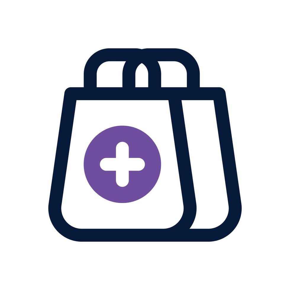 add to bag dual tone icon. Sleek and modern icon for websites and mobile apps. vector