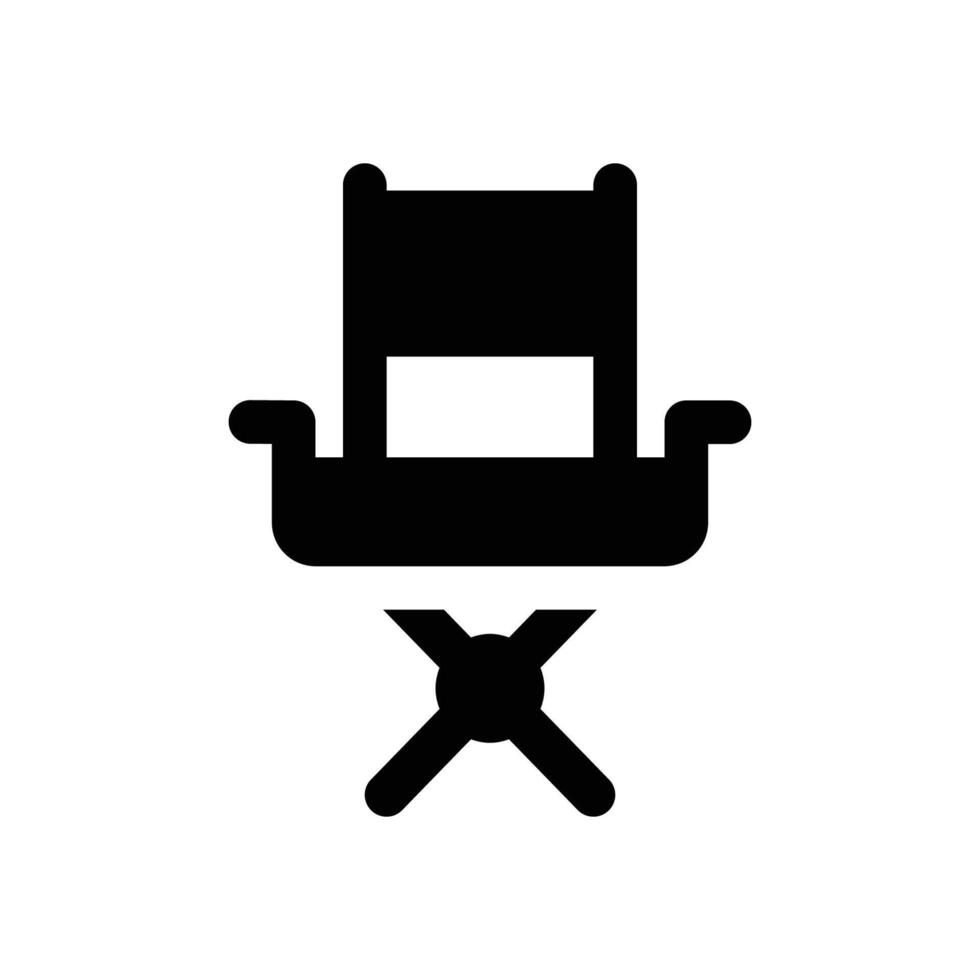 director chair glyph icon. Strong and solid icon for websites and mobile apps. vector