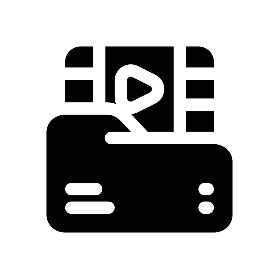 footage glyph icon. Strong and solid icon for websites and mobile apps. vector