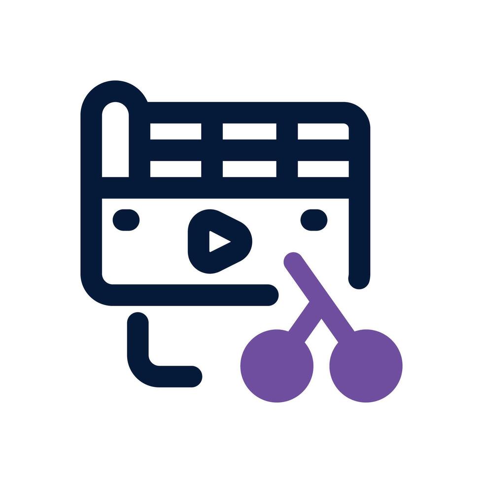 film edit dual tone icon. Sleek and modern icon for websites and mobile apps. vector