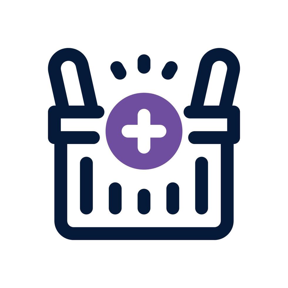 add to basket dual tone icon. Sleek and modern icon for websites and mobile apps. vector
