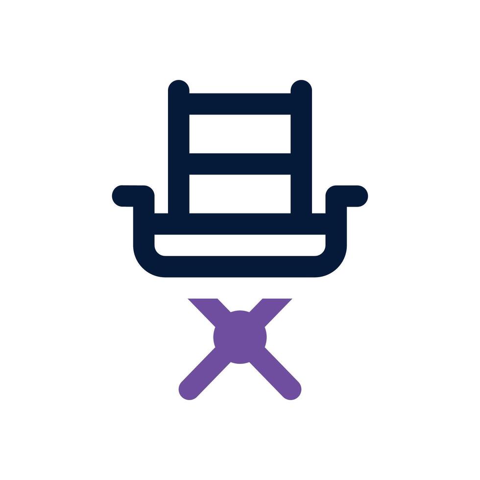 director chair dual tone icon. Sleek and modern icon for websites and mobile apps. vector