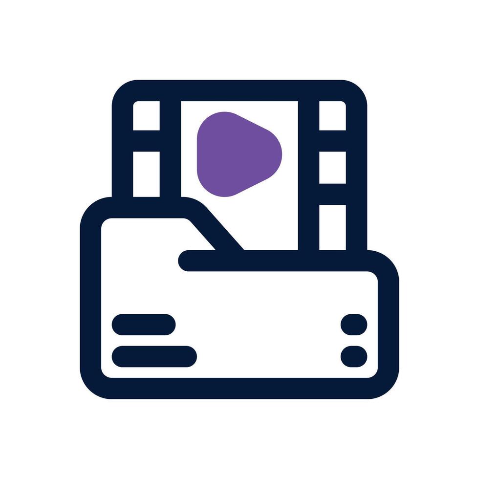 footage dual tone icon. Sleek and modern icon for websites and mobile apps. vector