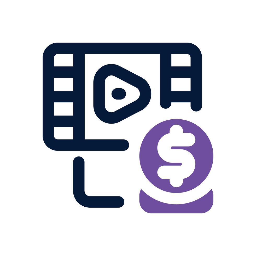 film budget dual tone icon. Sleek and modern icon for websites and mobile apps. vector