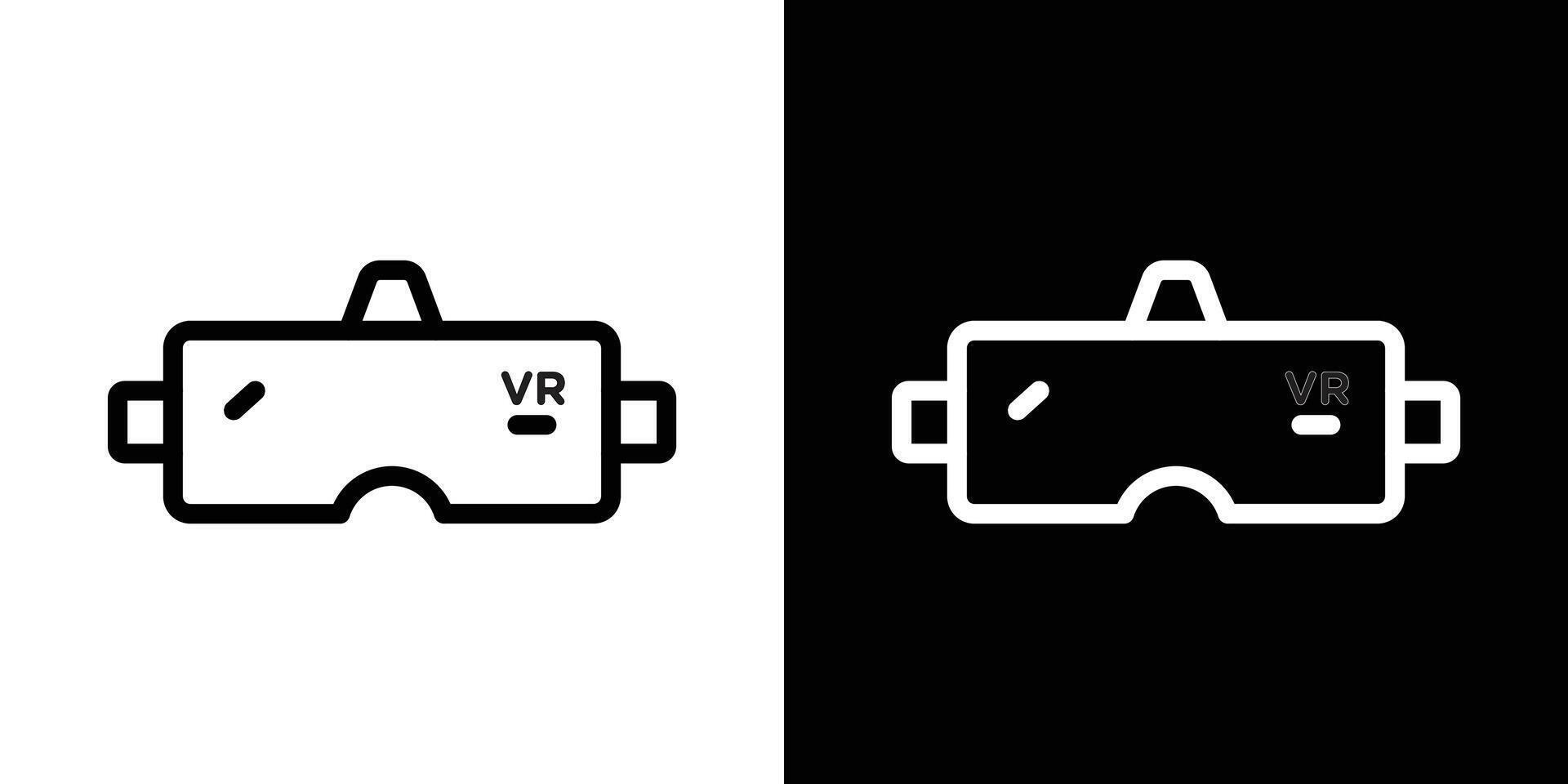 AR headset icons vectors set in stroke line style.. EPS10